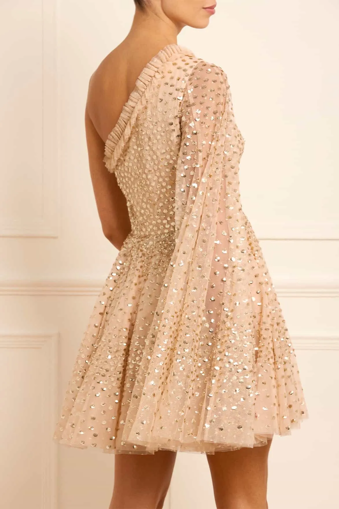 Scatter Dot One-Shoulder Mini Dress sold by Needle & Thread product image thumbnail 4