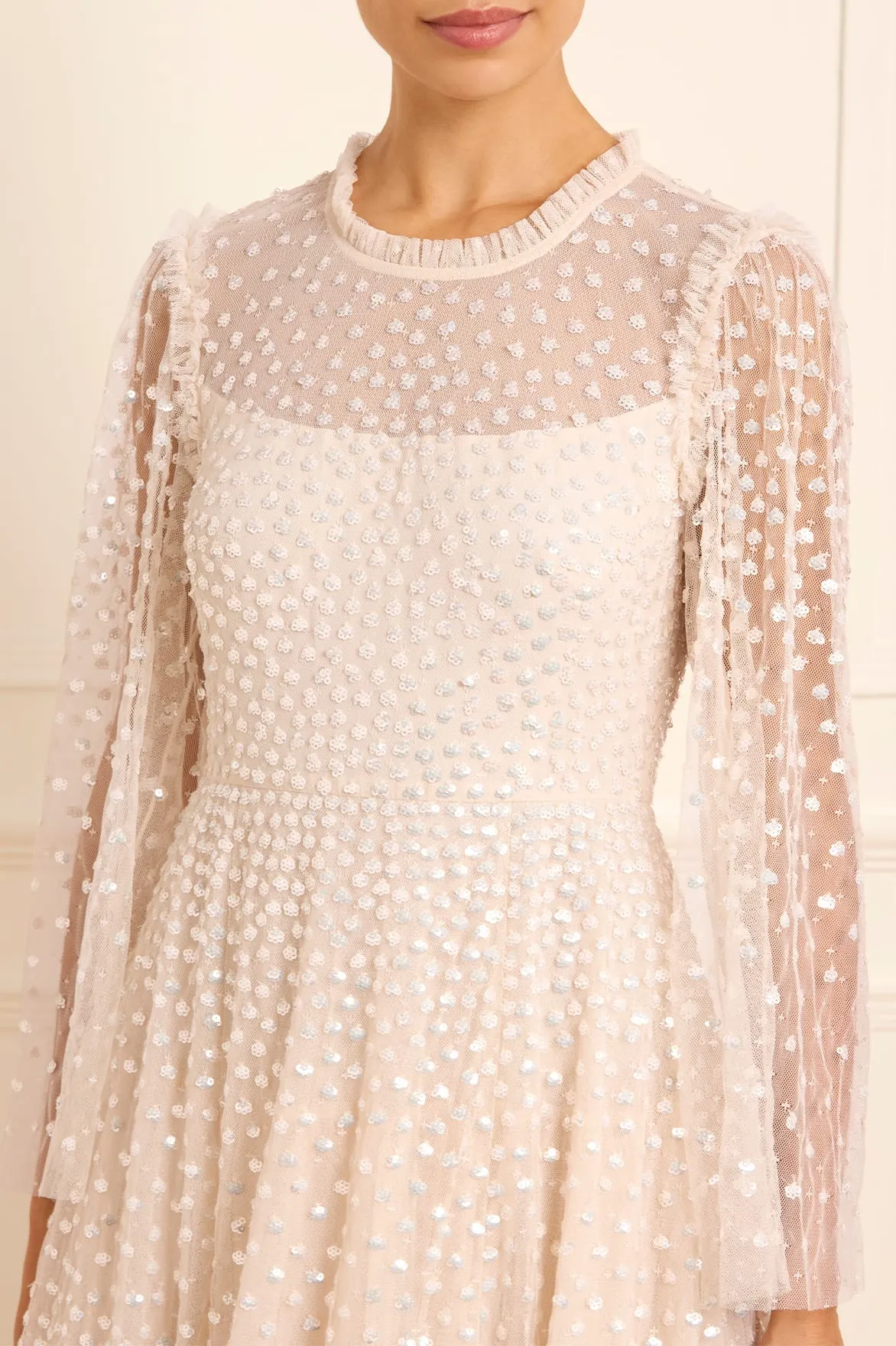 Scatter Dot Round Neck Ankle Gown sold by Needle & Thread product image thumbnail 3