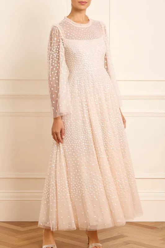 Scatter Dot Round Neck Ankle Gown sold by Needle & Thread