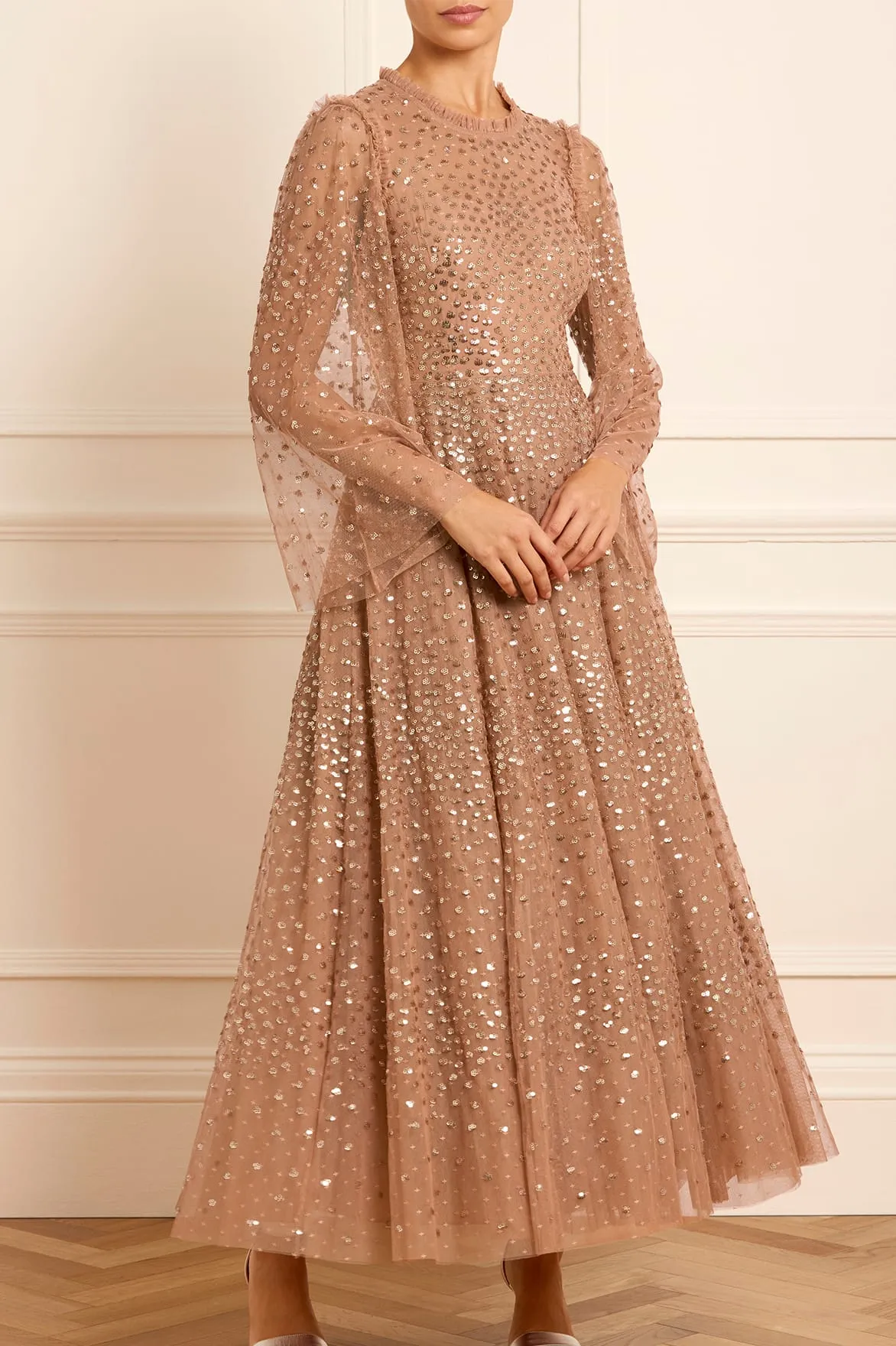 Scatter Dot Round Neck Ankle Gown sold by Needle & Thread