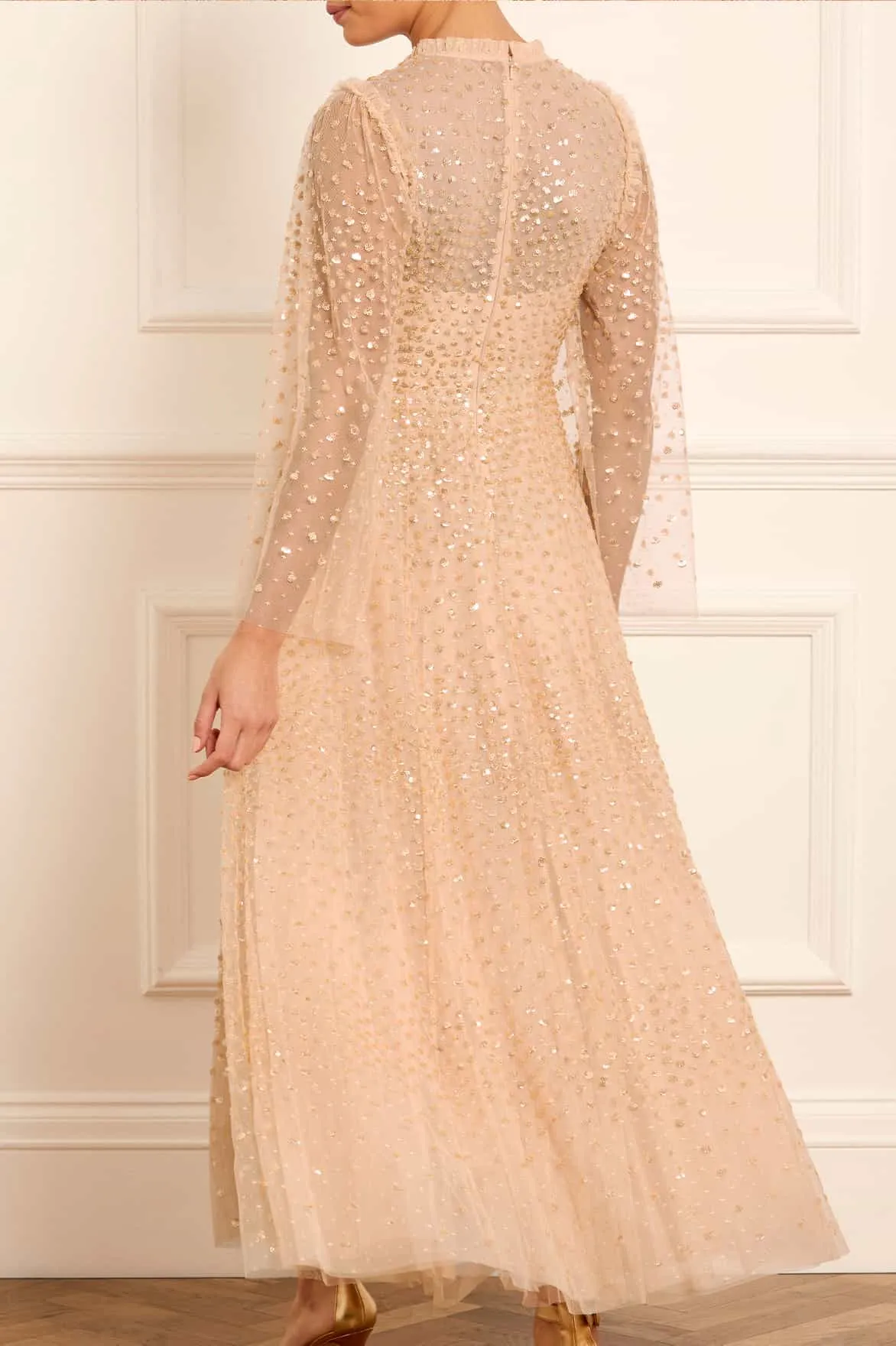 Scatter Dot Round Neck Ankle Gown sold by Needle & Thread product image thumbnail 4