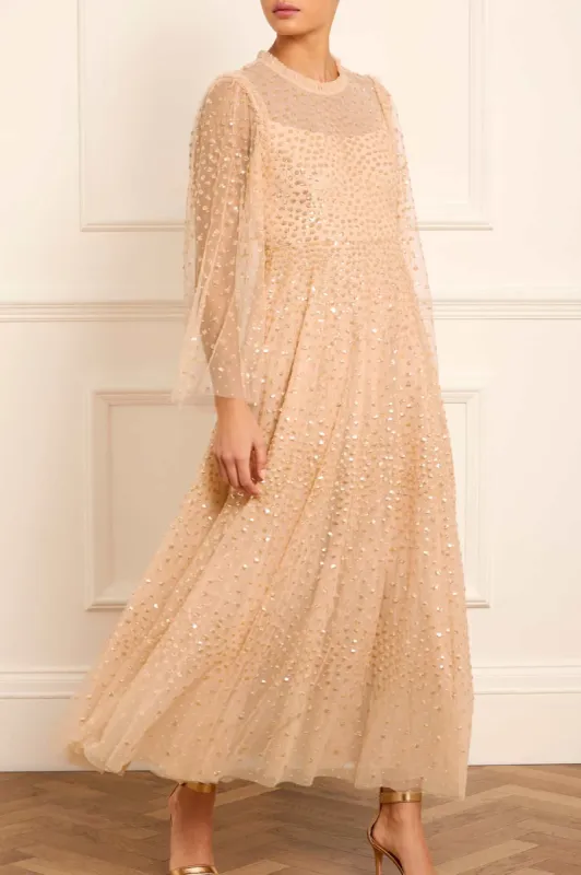 Scatter Dot Round Neck Ankle Gown sold by Needle & Thread