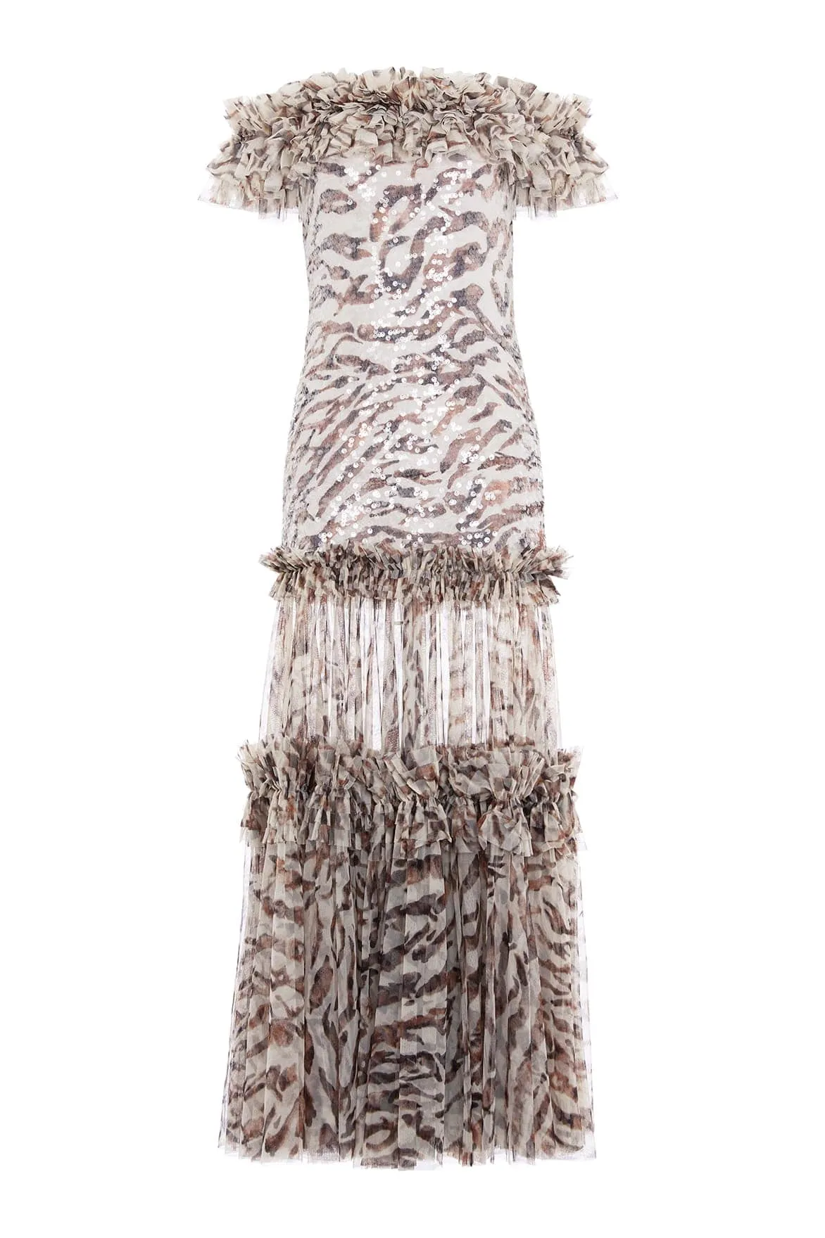 Zebra Tallulah Off-Shoulder Gown sold by Needle & Thread product image thumbnail 2