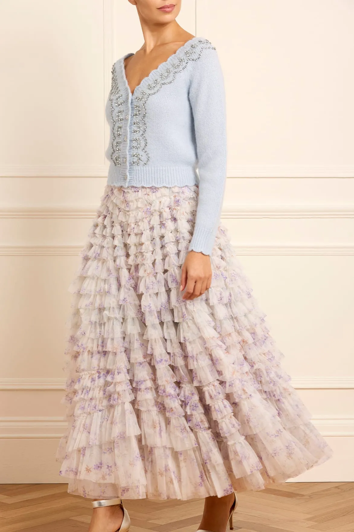 Embellished V-Neck Short Cardigan sold by Needle & Thread product image thumbnail 3