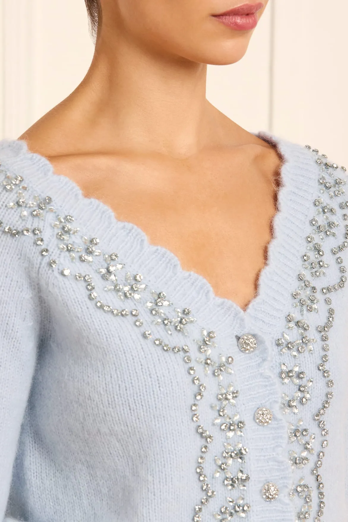 Embellished V-Neck Short Cardigan sold by Needle & Thread product image thumbnail 4