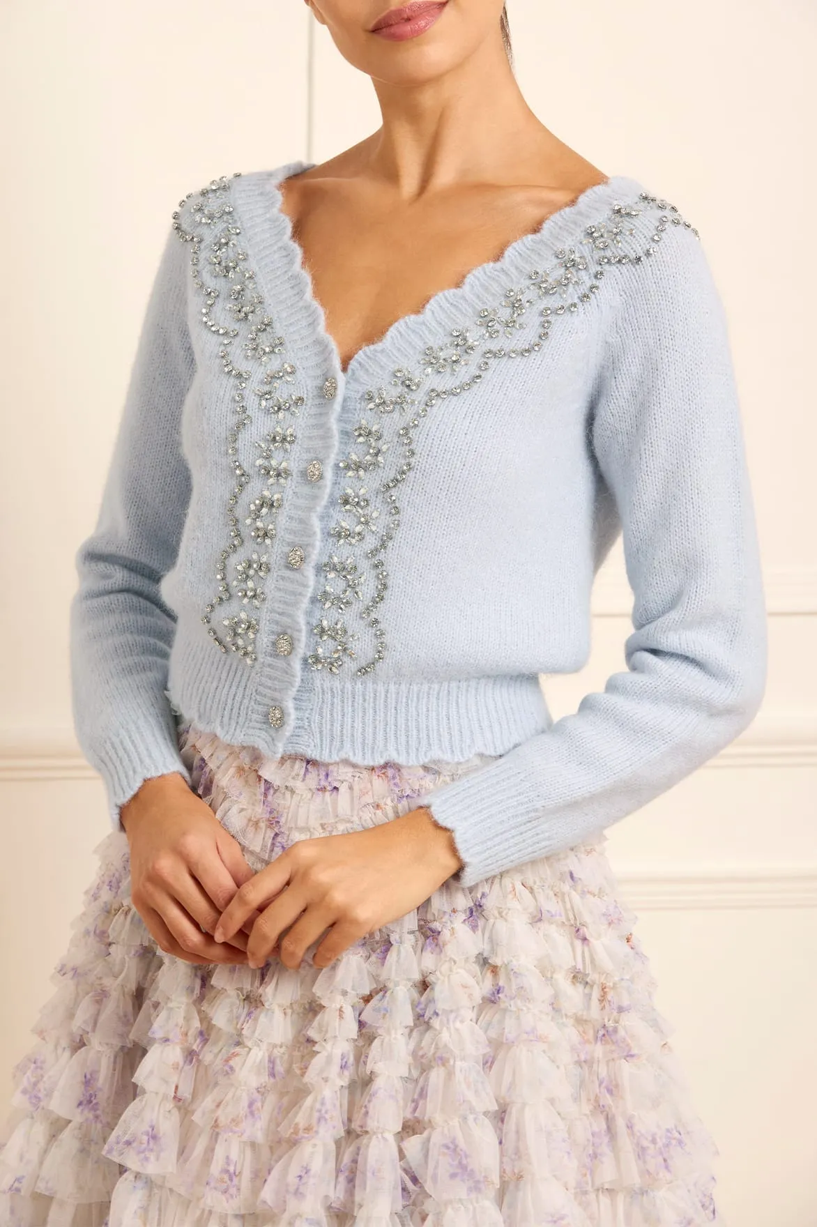Embellished V-Neck Short Cardigan sold by Needle & Thread