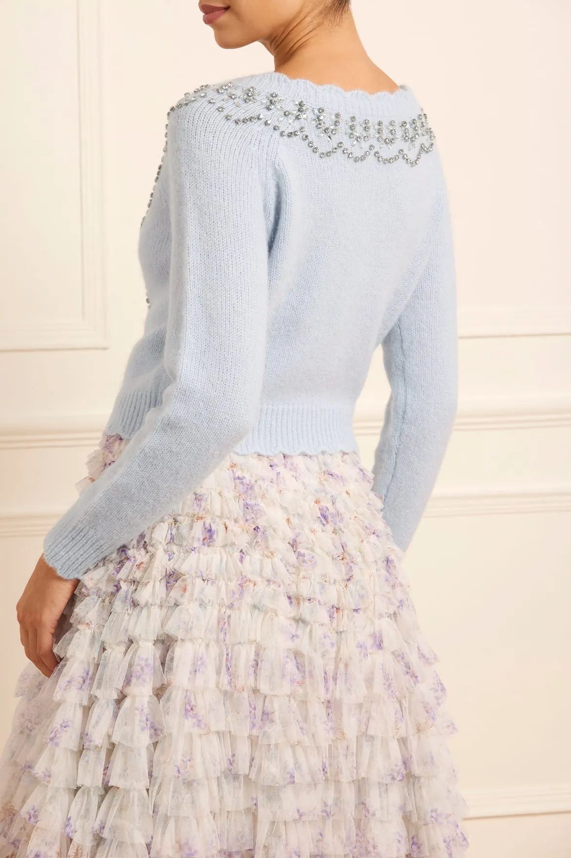 Embellished V-Neck Short Cardigan sold by Needle & Thread product image thumbnail 5