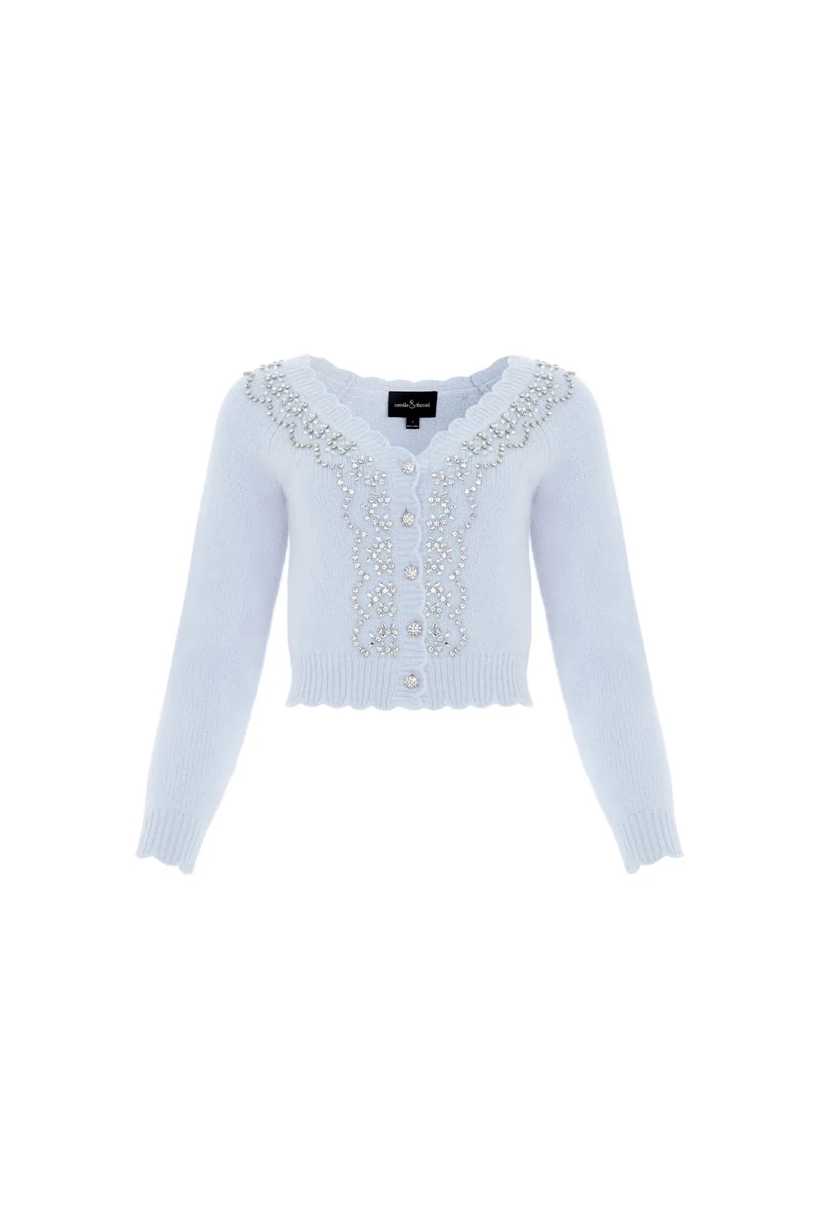 Embellished V-Neck Short Cardigan sold by Needle & Thread product image thumbnail 2