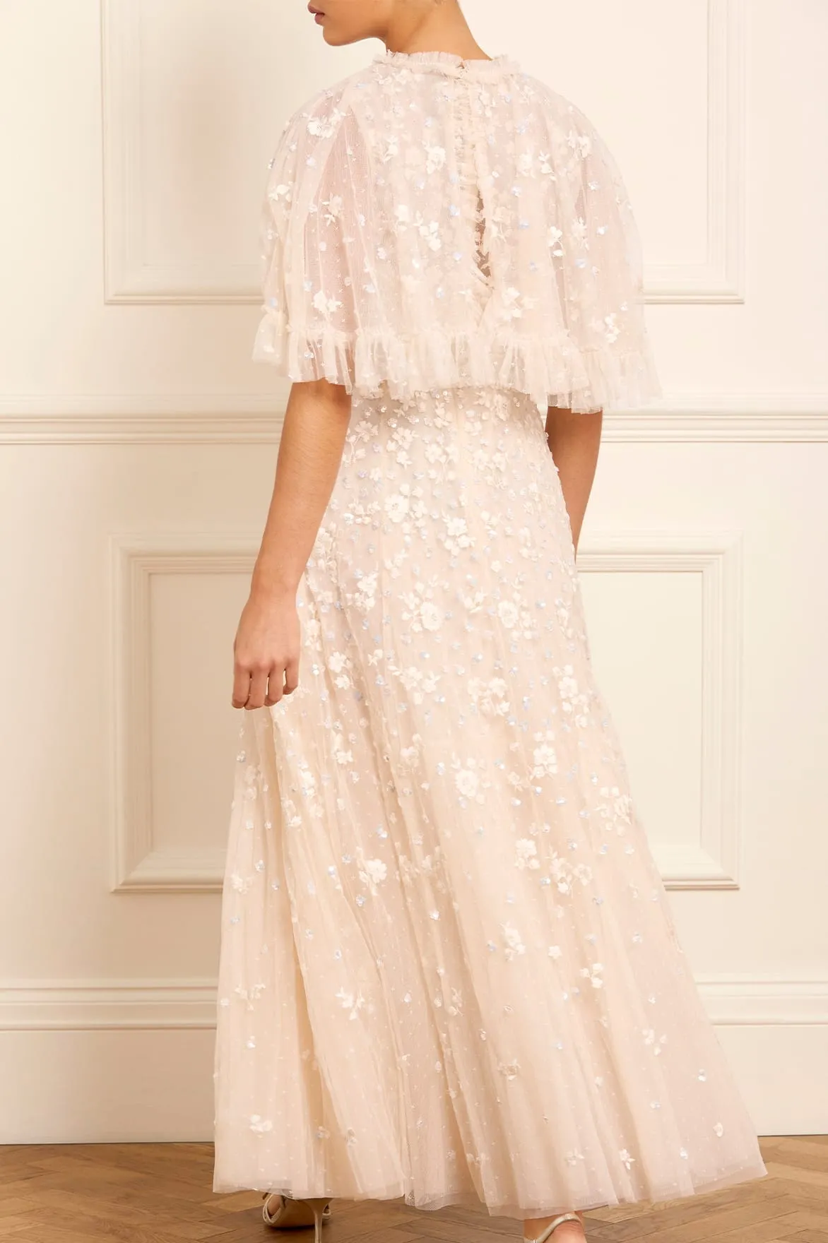 Dahlia Ditsy Short Cape Ankle Gown sold by Needle & Thread product image thumbnail 4