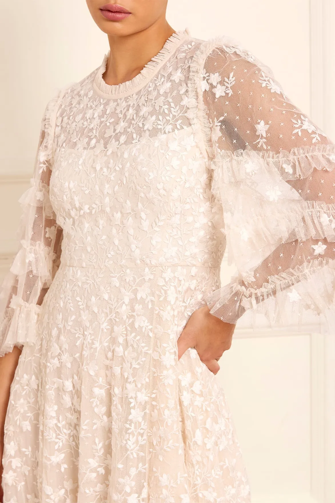 Everett Bloom Round Neck Ankle Gown sold by Needle & Thread product image thumbnail 3