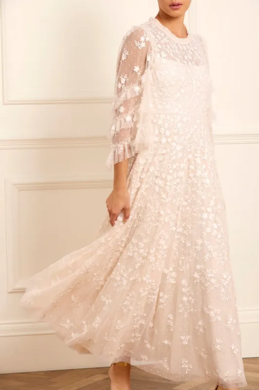 Everett Bloom Round Neck Ankle Gown sold by Needle & Thread