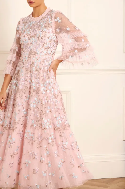 Everett Bloom Round Neck Ankle Gown sold by Needle & Thread