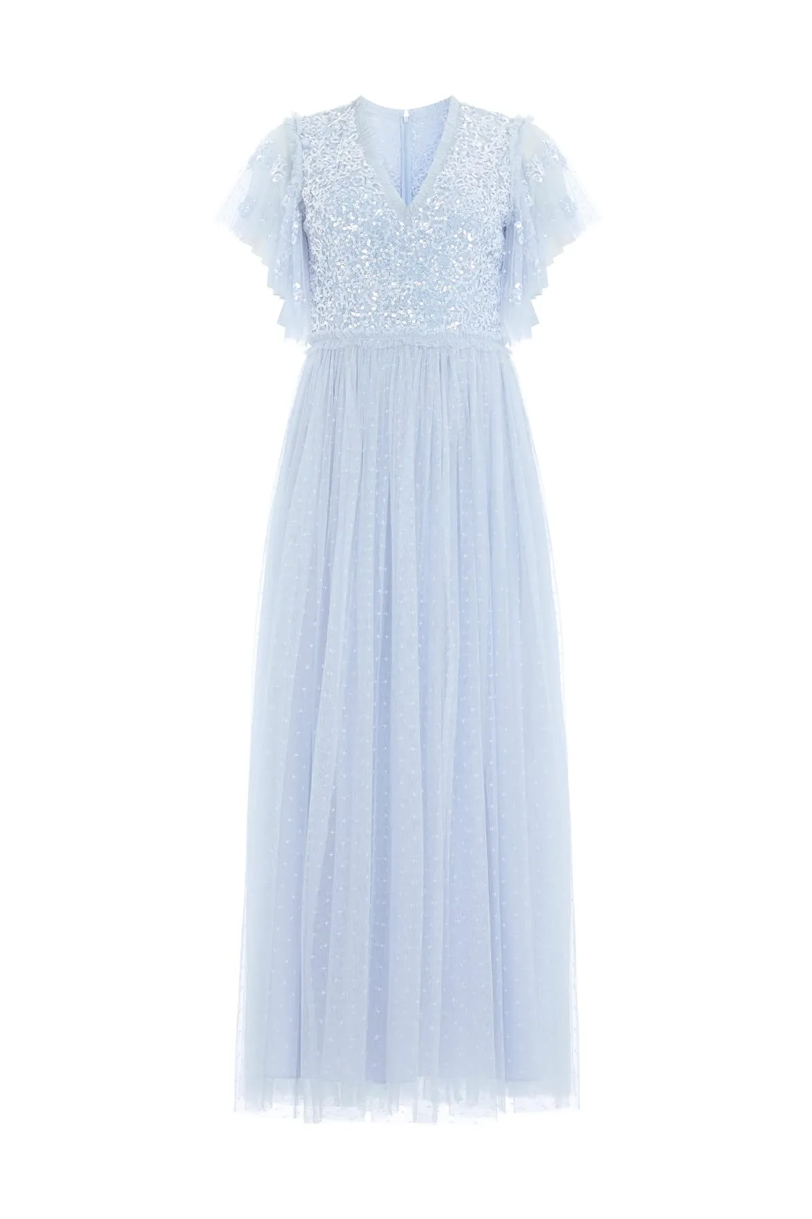 Floral Lace Bodice V-Neck Ankle Gown sold by Needle & Thread product image thumbnail 2