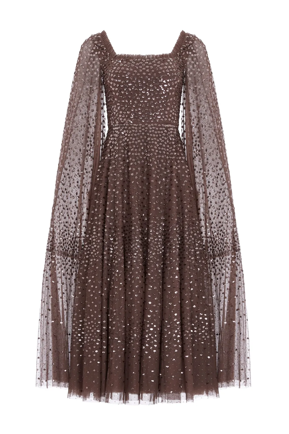 Scatter Dot Cape Sleeve Ankle Gown sold by Needle & Thread product image thumbnail 3