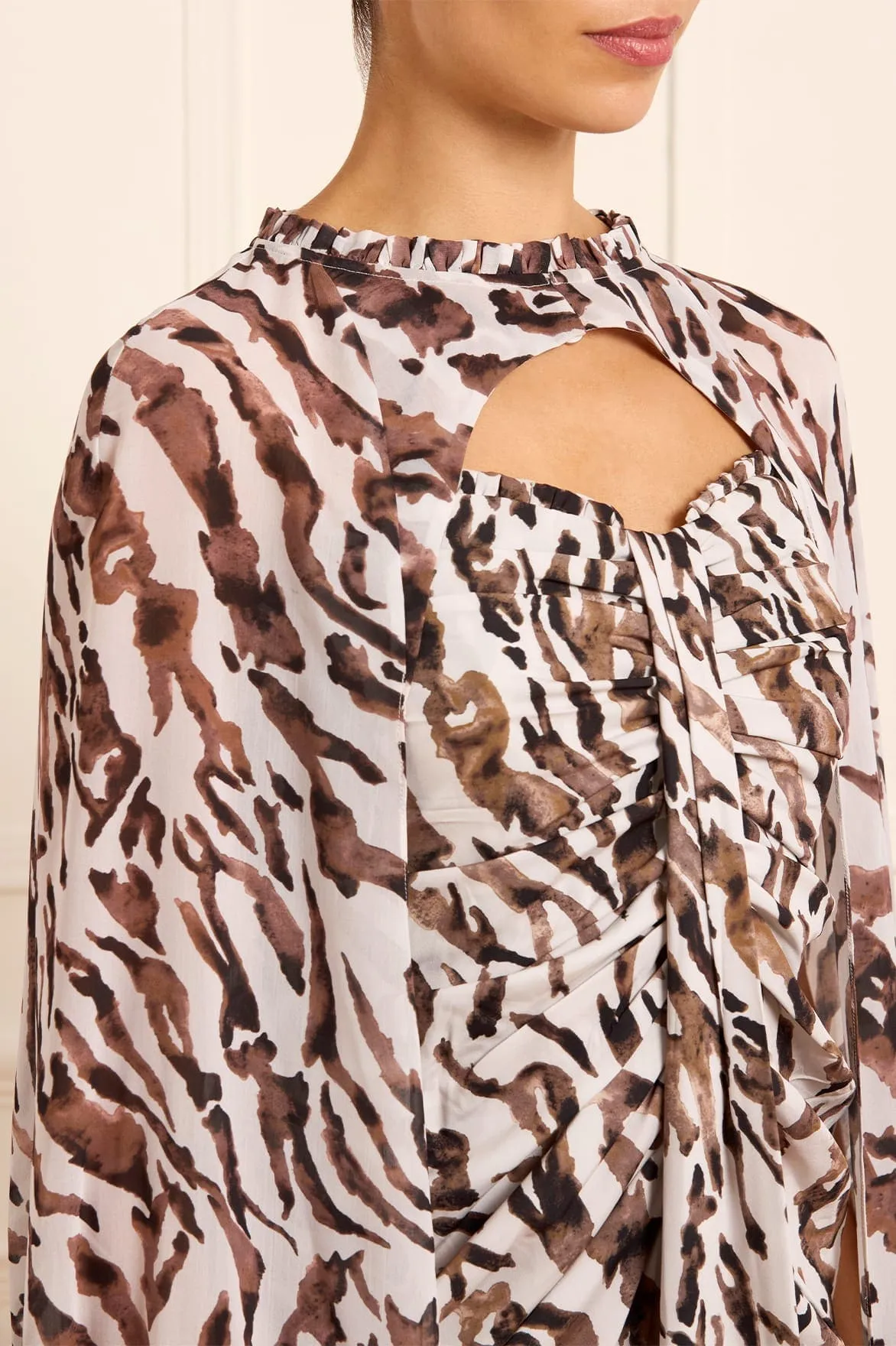 Zebra Chiffon Long Cape sold by Needle & Thread product image thumbnail 3