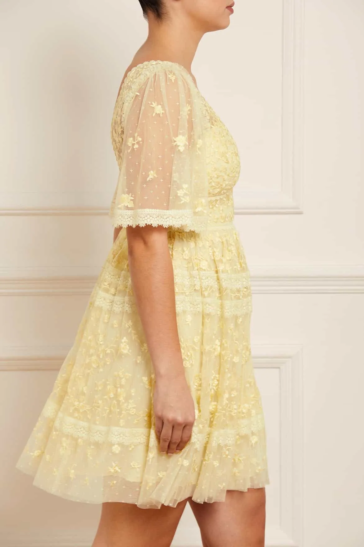 Sweetheart Lace Mini Dress sold by Needle & Thread product image thumbnail 3