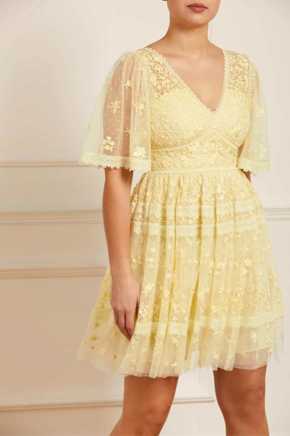 Sweetheart Lace Mini Dress sold by Needle & Thread