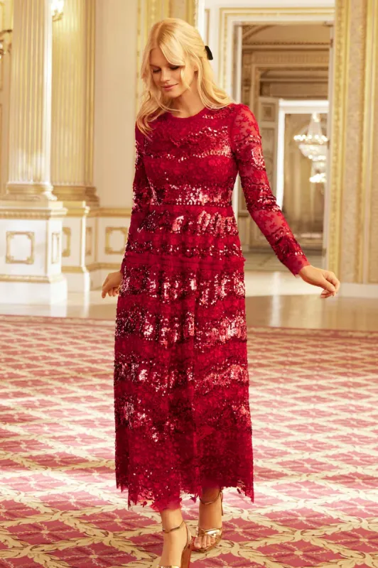 Chantilly Sequin Ankle Gown sold by Needle & Thread