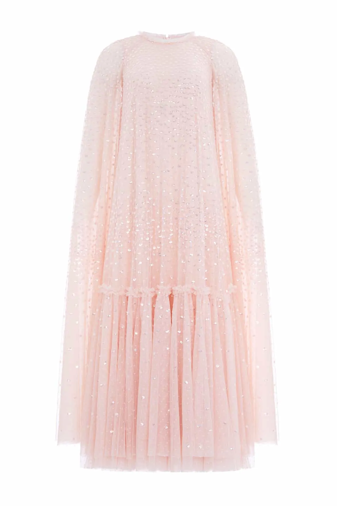 Scatter Dot Cape Tiered Ankle Gown sold by Needle & Thread product image thumbnail 2