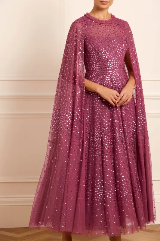 Scatter Dot Cape Ankle Gown sold by Needle & Thread
