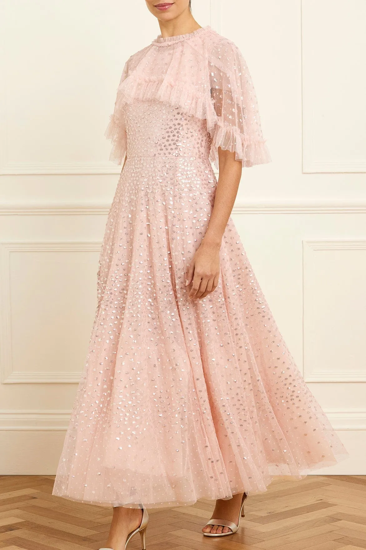 Scatter Dot Short Cape Ankle Gown sold by Needle & Thread