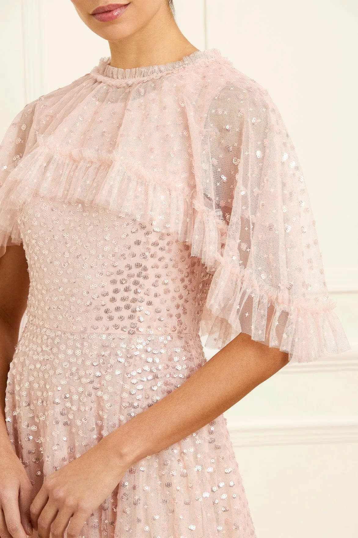 Scatter Dot Short Cape Ankle Gown sold by Needle & Thread product image thumbnail 5