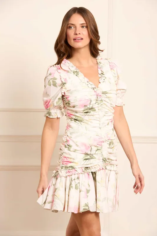 Rose Ellen Crepe Short Sleeve Micro Mini Dress sold by Needle & Thread