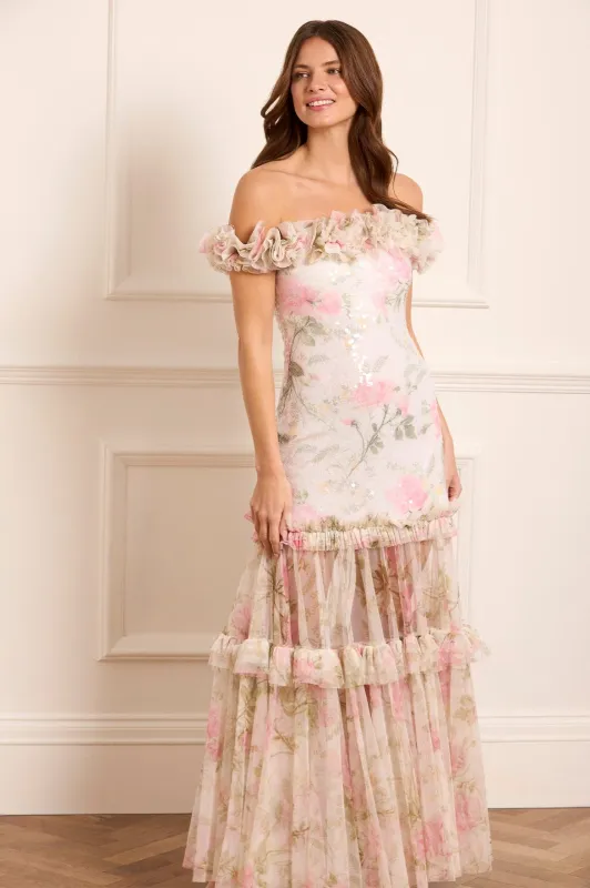 Rose Tallulah Off-Shoulder Gown sold by Needle & Thread
