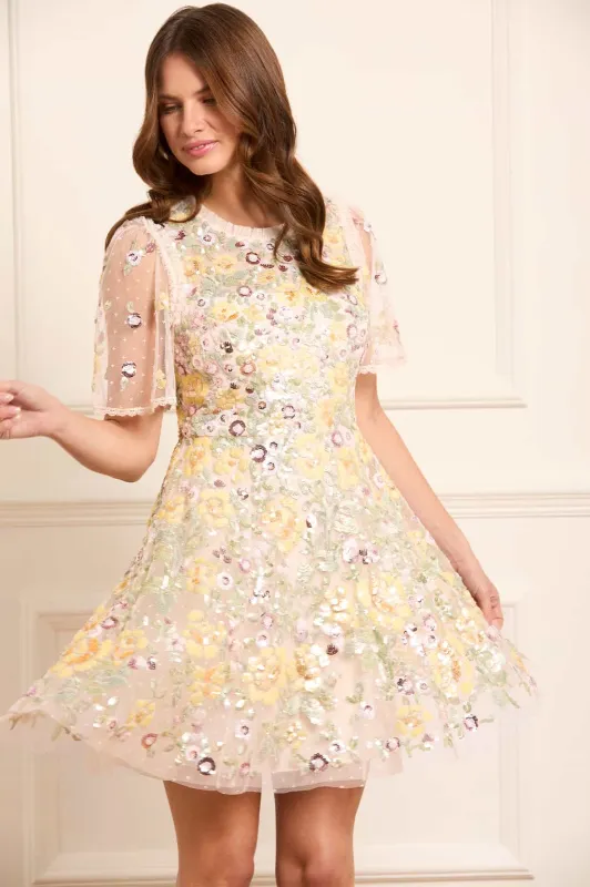 Elina Rose Short Sleeve Mini Dress sold by Needle & Thread