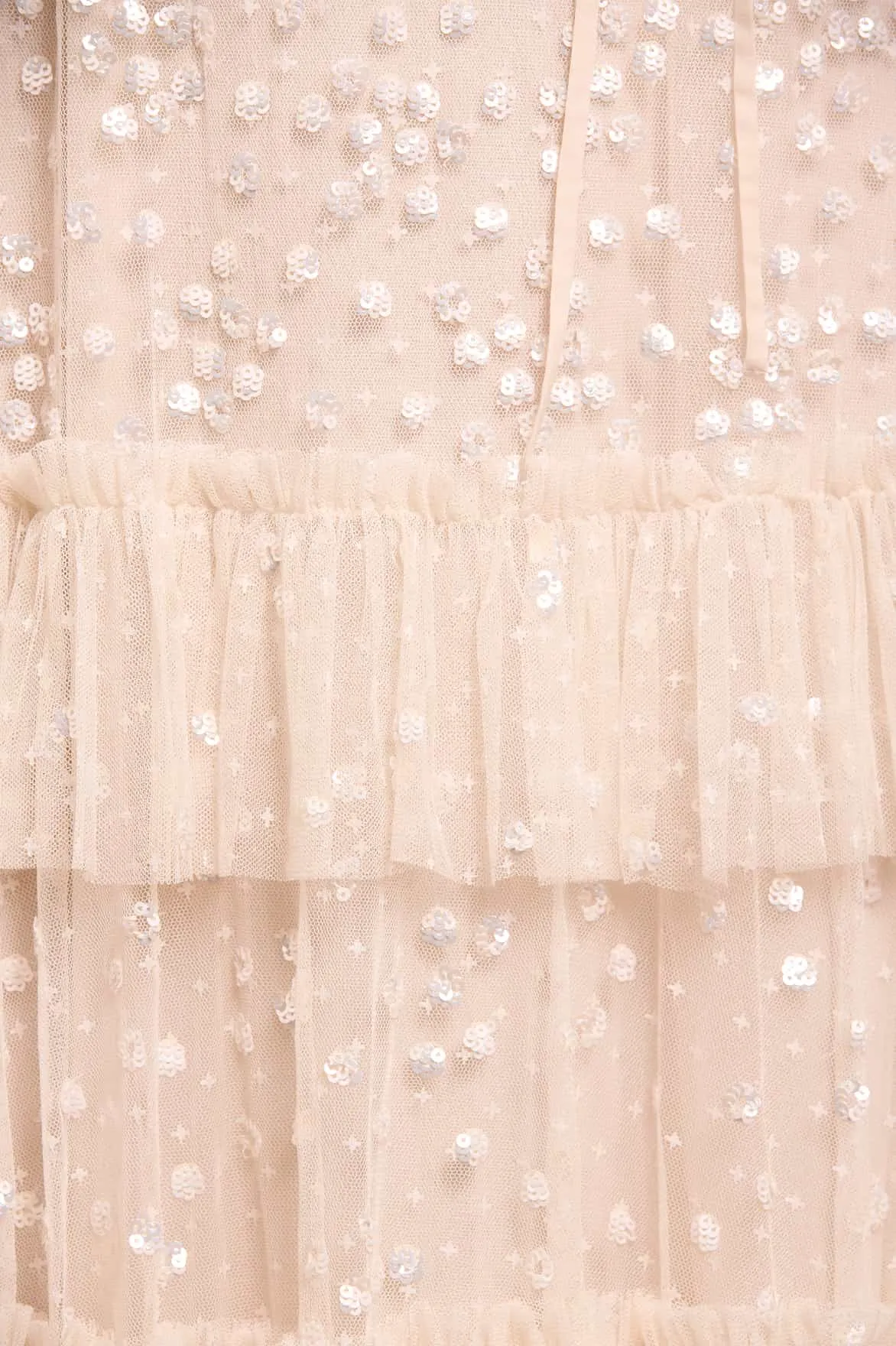 Leila Dot Tiered Cape Ankle Gown sold by Needle & Thread product image thumbnail 3