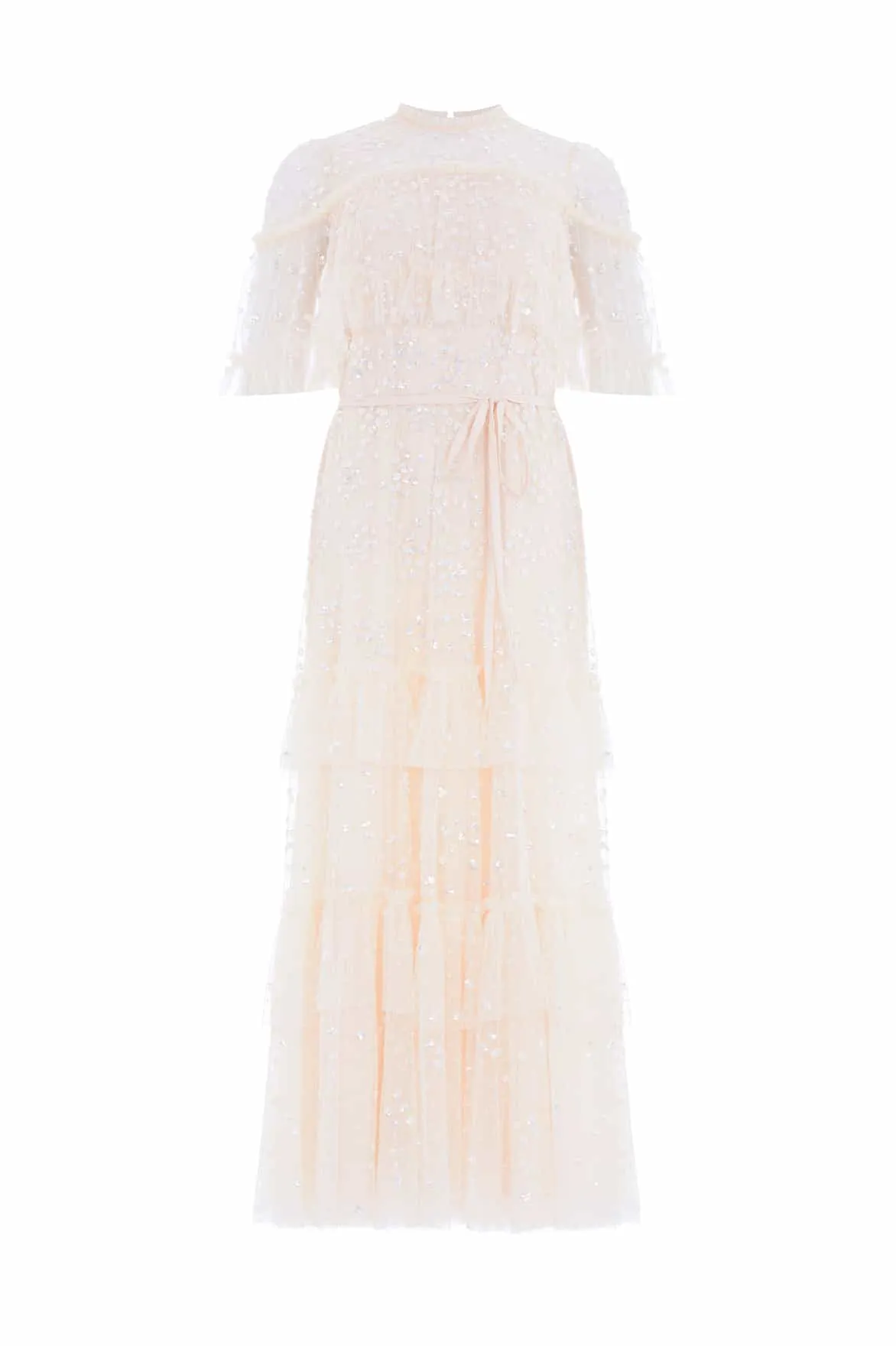 Leila Dot Tiered Cape Ankle Gown sold by Needle & Thread product image thumbnail 2