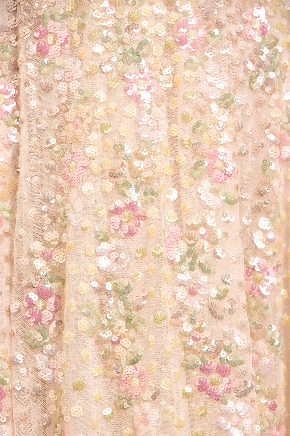 Confetti Ruffle Off-Shoulder Ankle Gown sold by Needle & Thread product image thumbnail 5