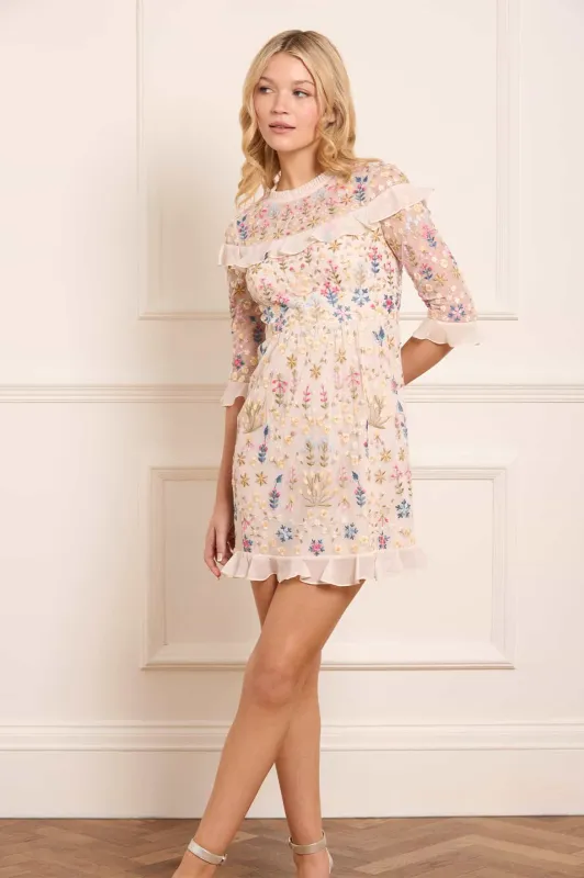 Flowerbed Embroidery Mini Dress sold by Needle & Thread