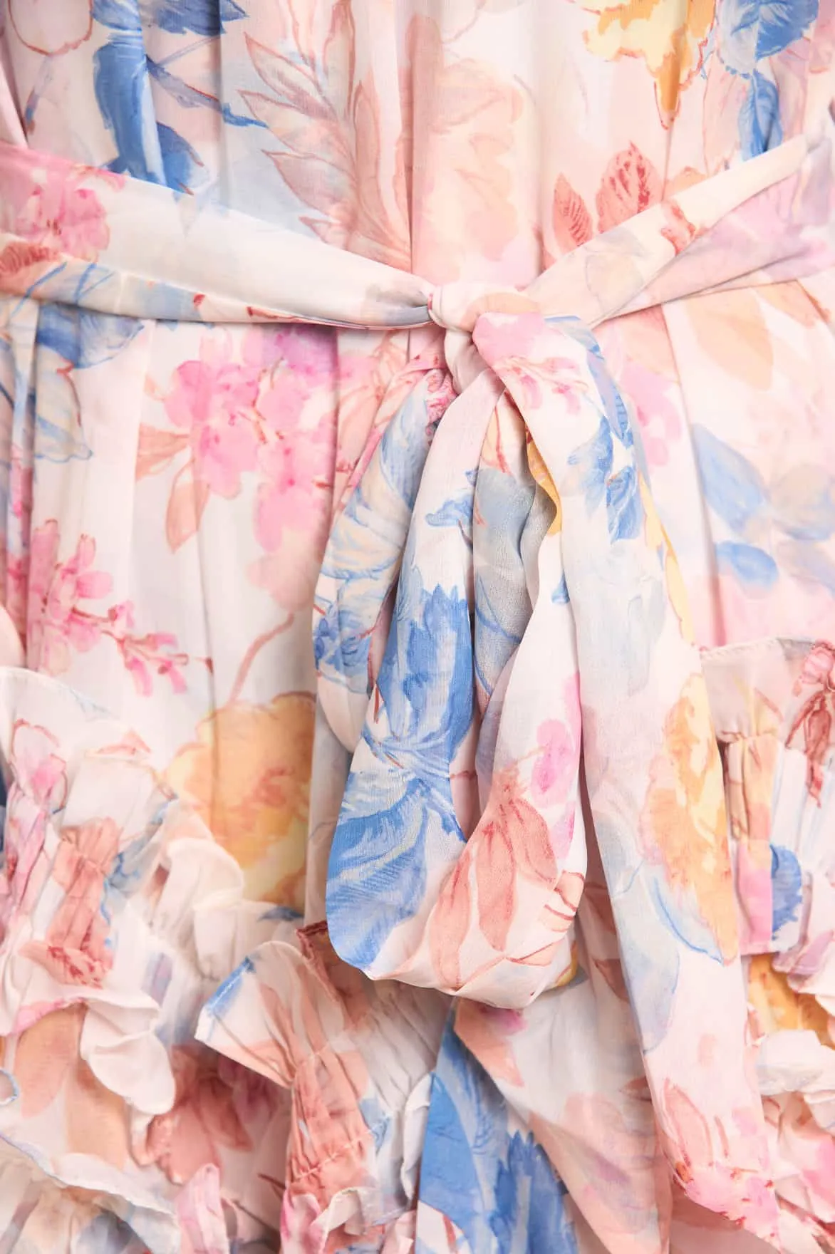 Mariannes Floral Chiffon Sleeveless Micro Mini Dress sold by Needle & Thread product image thumbnail 4