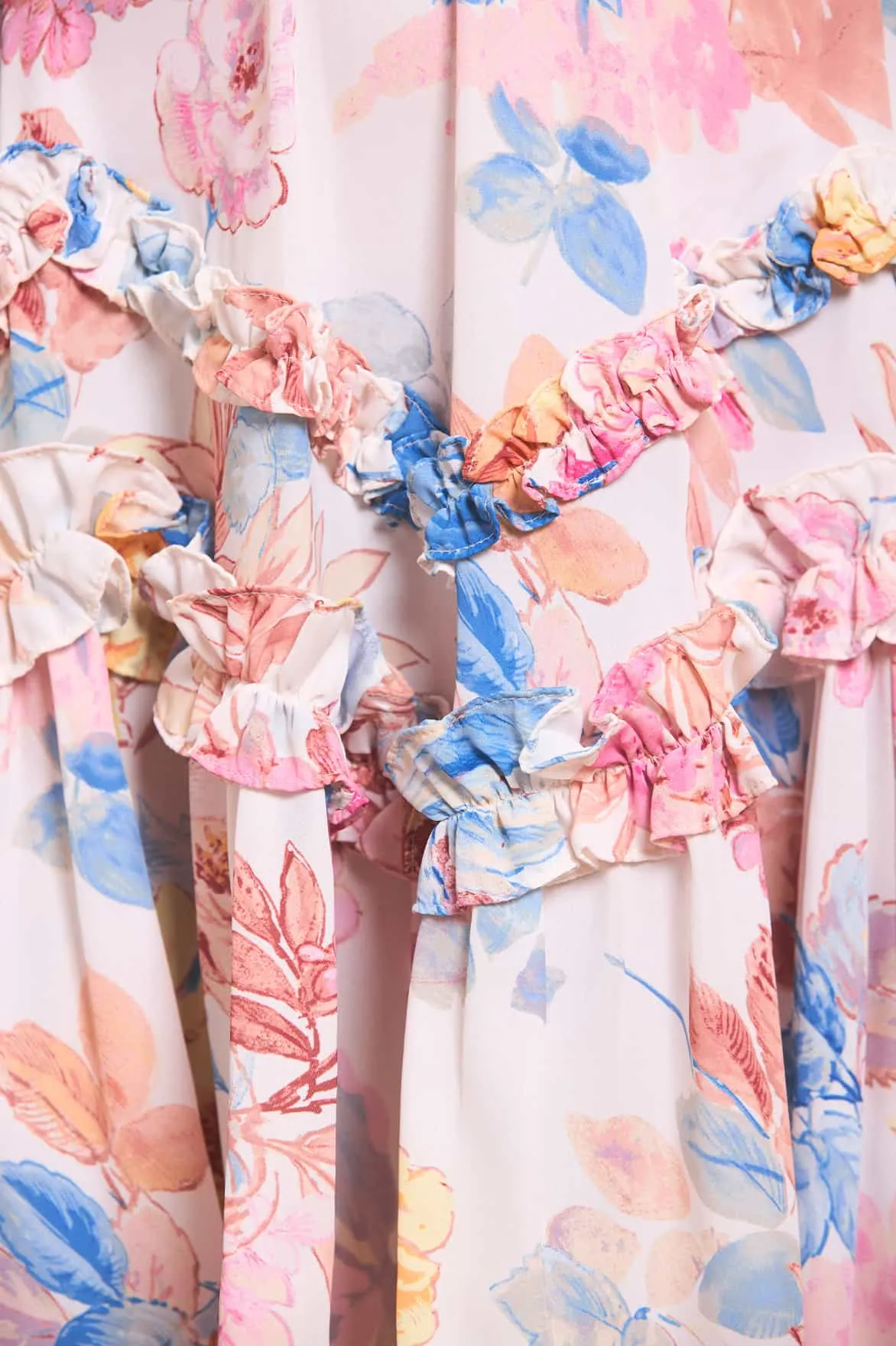 Mariannes Floral Satin V-Neck Micro Mini Dress sold by Needle & Thread product image thumbnail 3