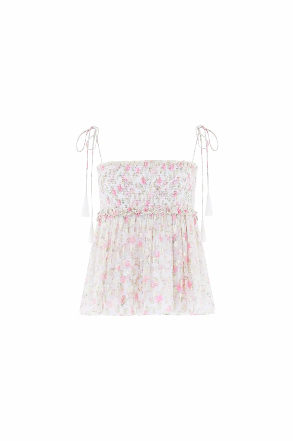 Rose Ditsy Lurex Tie Top sold by Needle & Thread product image thumbnail 2