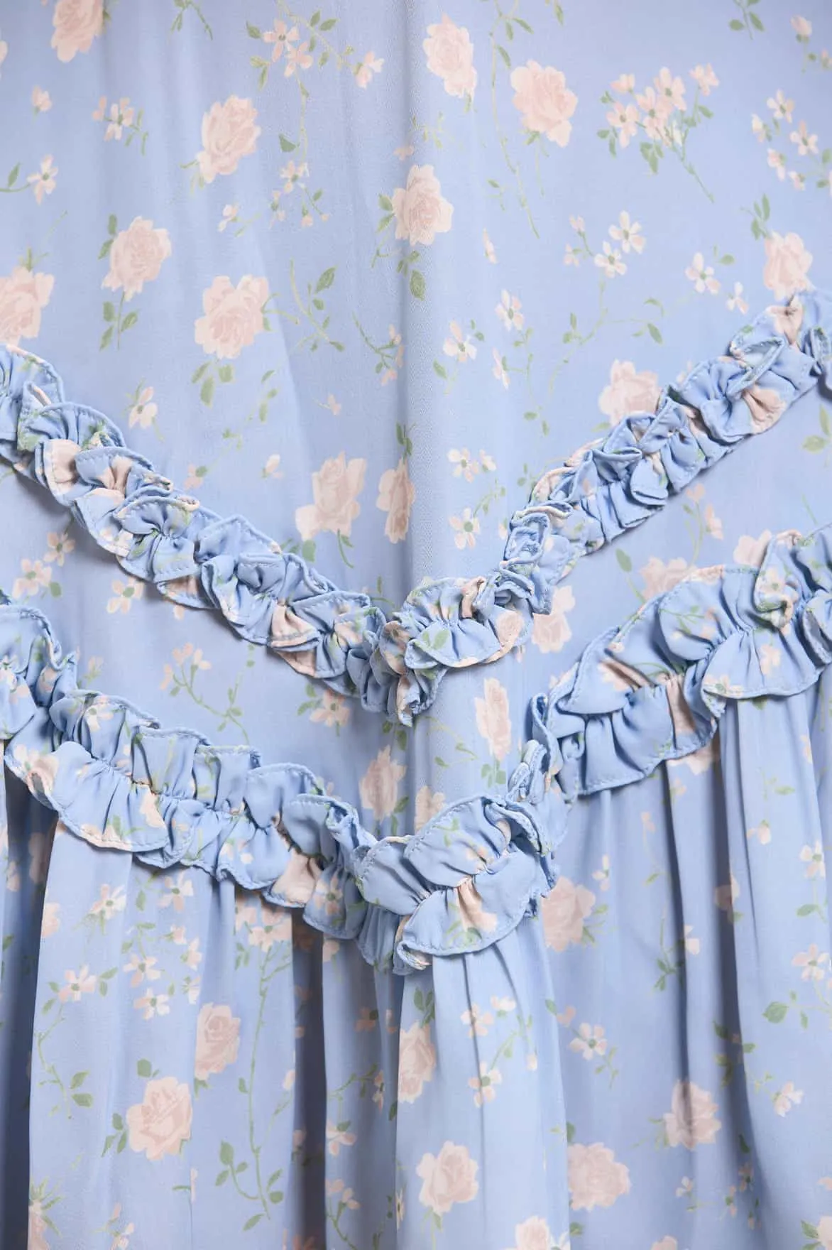 Rose Ditsy Satin V-Neck Micro Mini Dress sold by Needle & Thread product image thumbnail 4