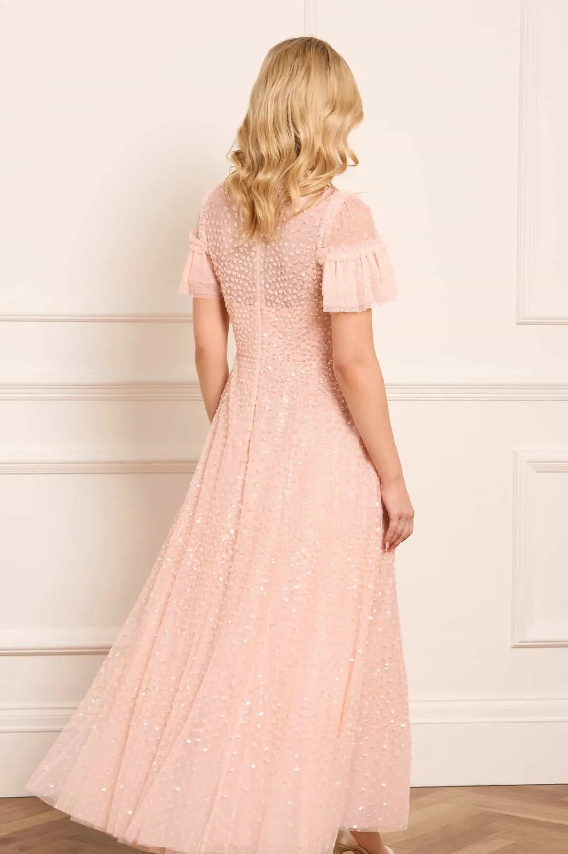 Scatter Dot Round Neck Short Sleeve Ankle Gown sold by Needle & Thread product image thumbnail 4