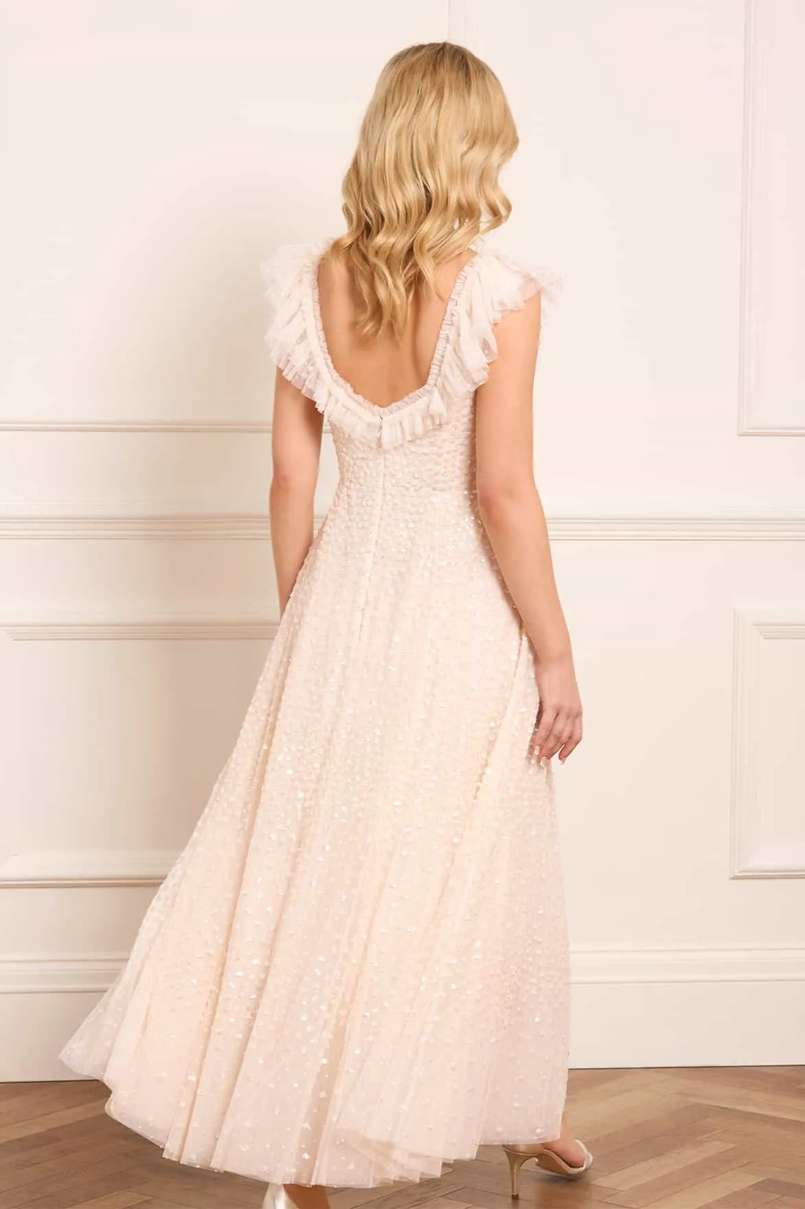 Scatter Dot Ruffle Ankle Gown sold by Needle & Thread product image thumbnail 5