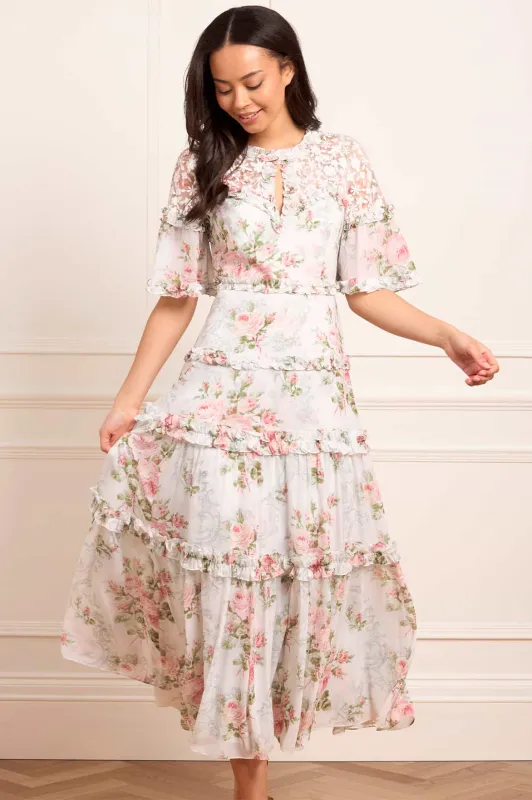 Madame Rose Carla Chiffon Ankle Gown sold by Needle & Thread