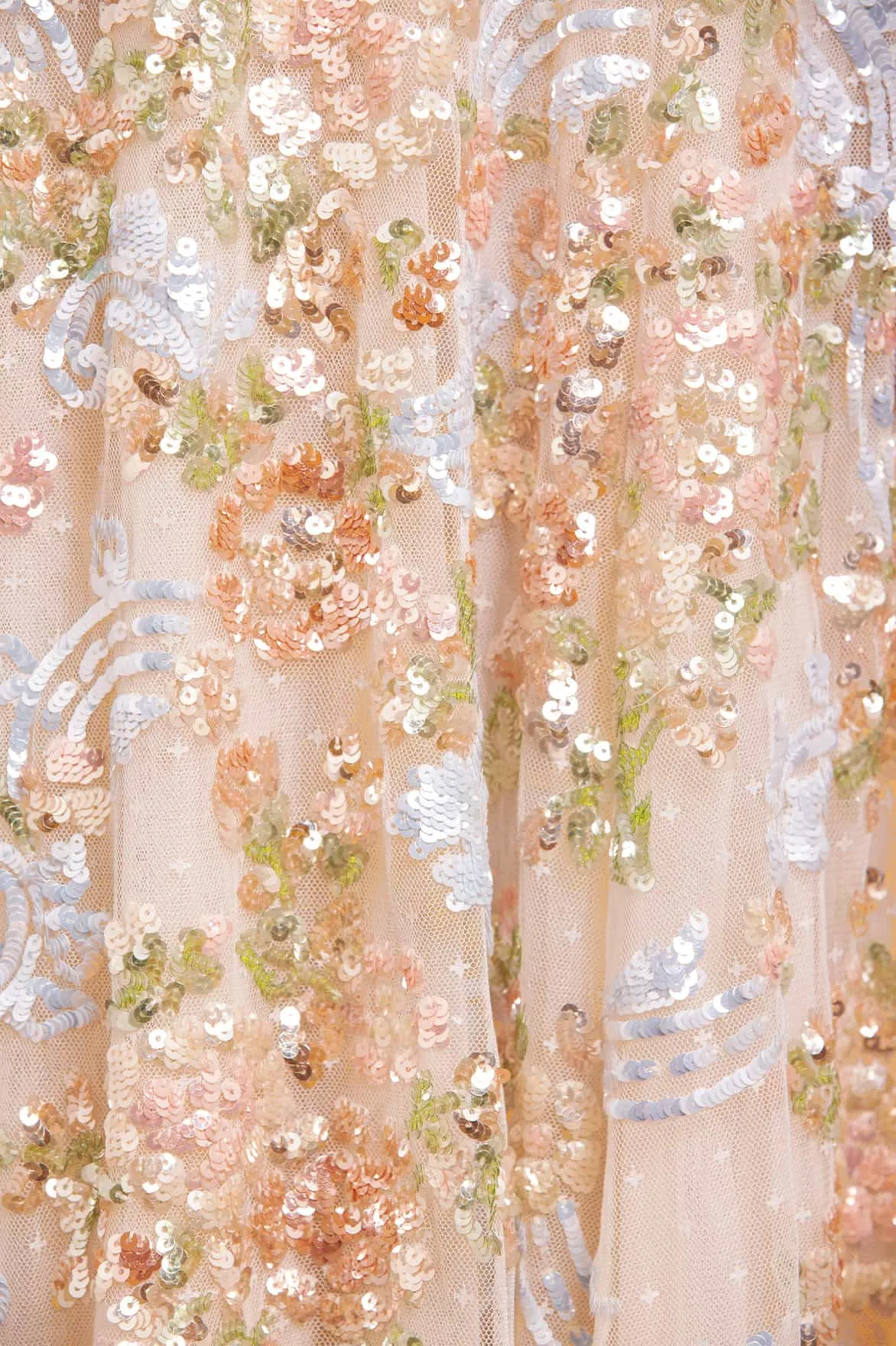 Baroque Floral One-Shoulder Ankle Gown sold by Needle & Thread product image thumbnail 4