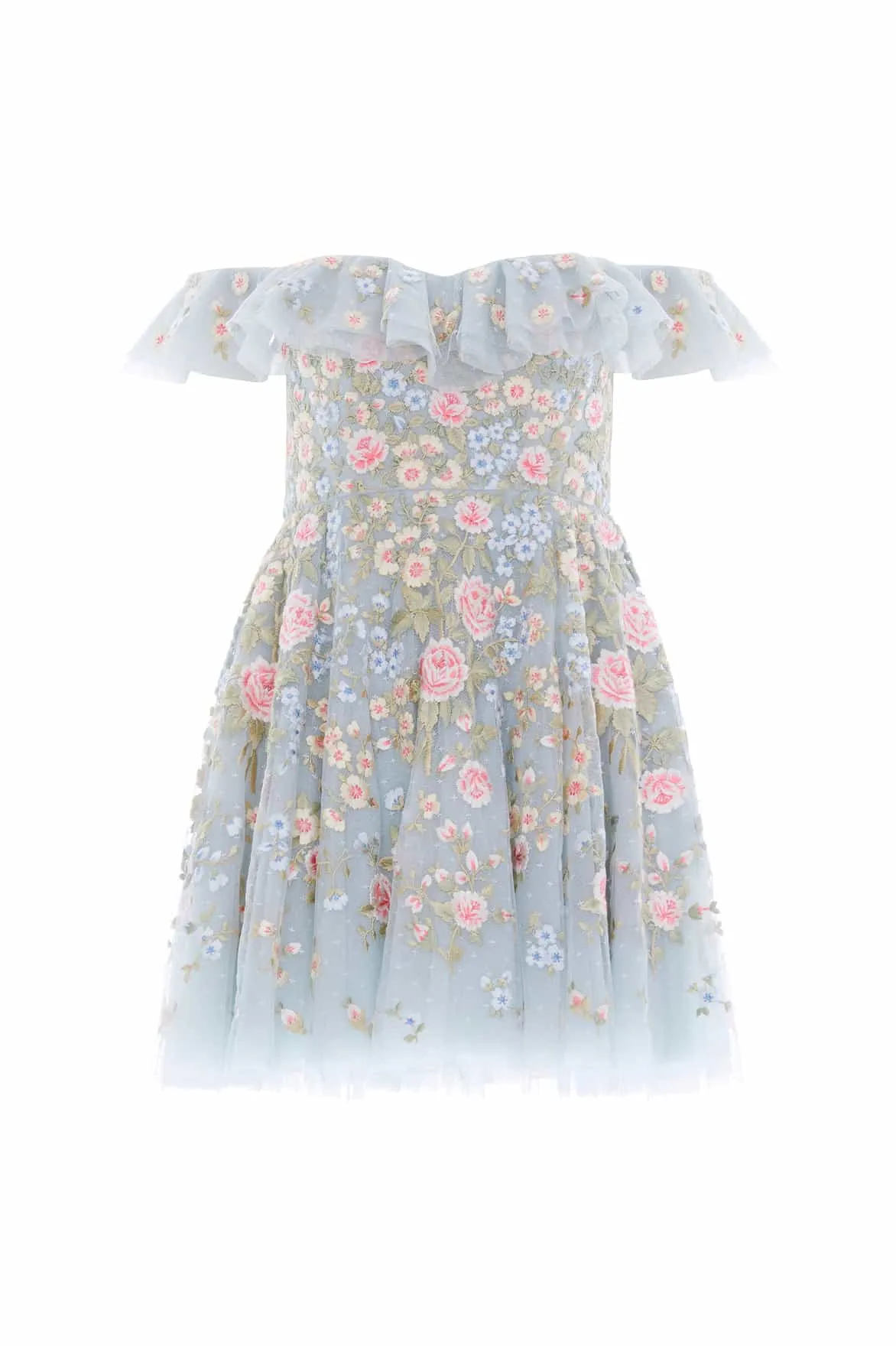 Antoinettes Floral Off-Shoulder Micro Mini Dress sold by Needle & Thread product image thumbnail 2