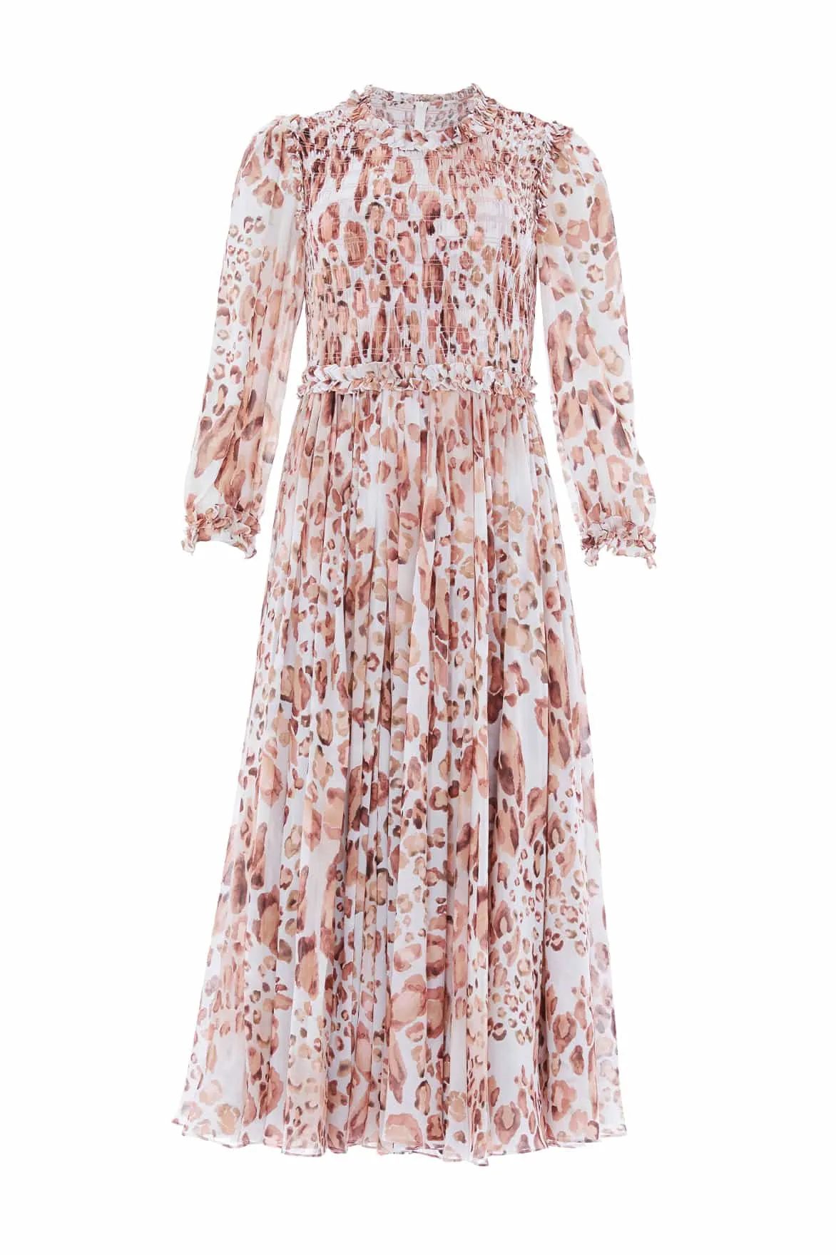 Leopard Chiffon Smocked Ballerina Dress sold by Needle & Thread product image thumbnail 2