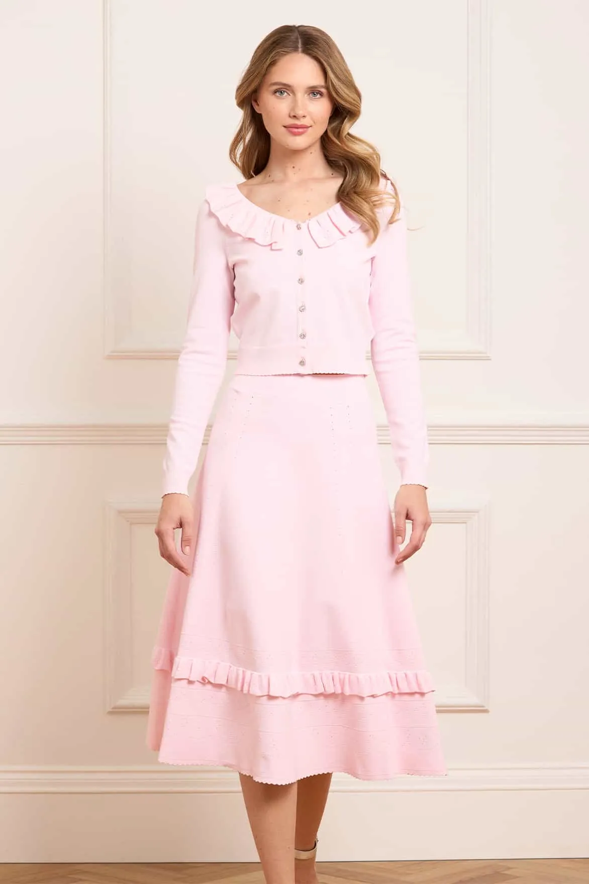 Pointelle Trim Knit Skirt sold by Needle & Thread