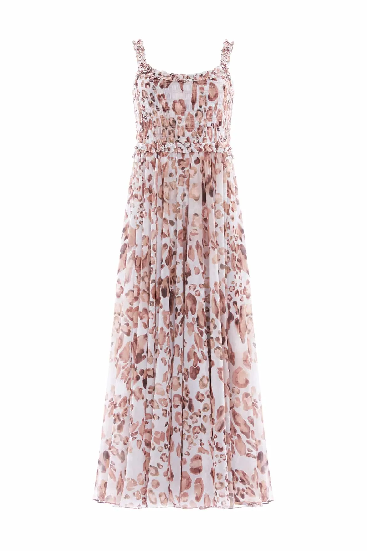 Leopard Chiffon Smocked Cami Ankle Gown sold by Needle & Thread product image thumbnail 2