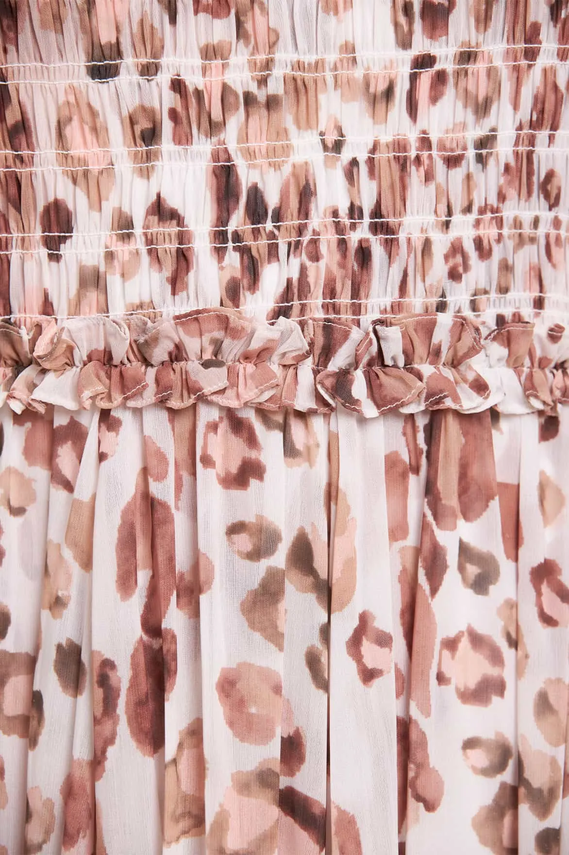 Leopard Chiffon Smocked Cami Ankle Gown sold by Needle & Thread product image thumbnail 4