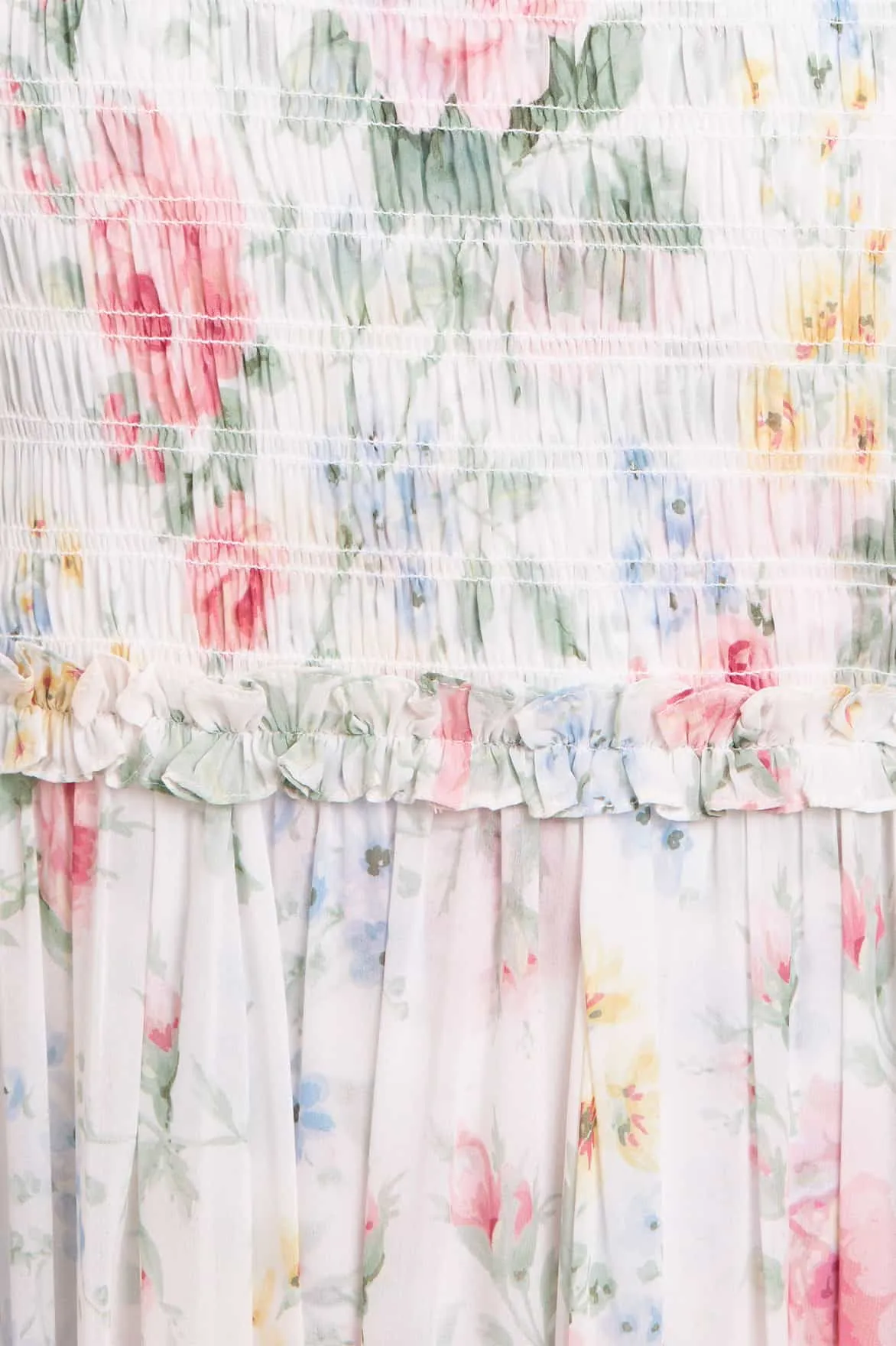 Pompadour Garden Chiffon Smocked Cami Ankle Gown sold by Needle & Thread product image thumbnail 4