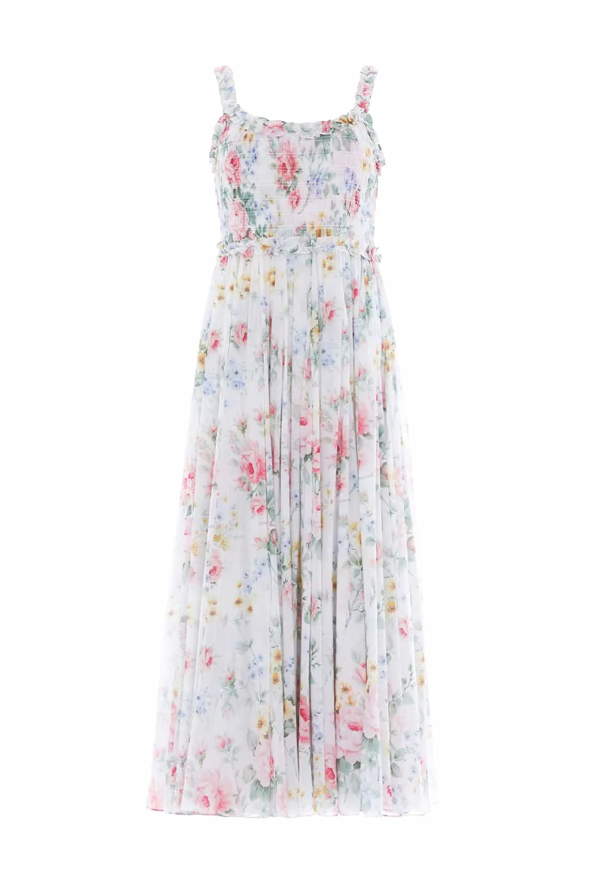 Pompadour Garden Chiffon Smocked Cami Ankle Gown sold by Needle & Thread product image thumbnail 2