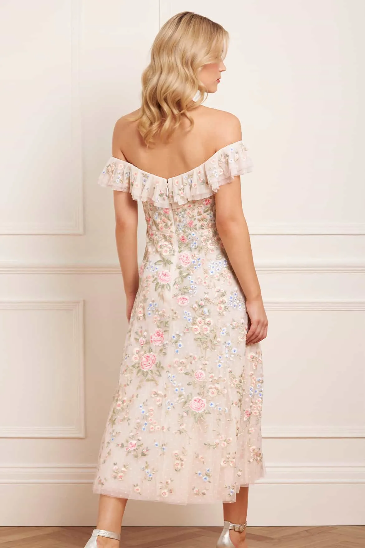 Antoinettes Floral Off-Shoulder Ballerina Dress sold by Needle & Thread product image thumbnail 5