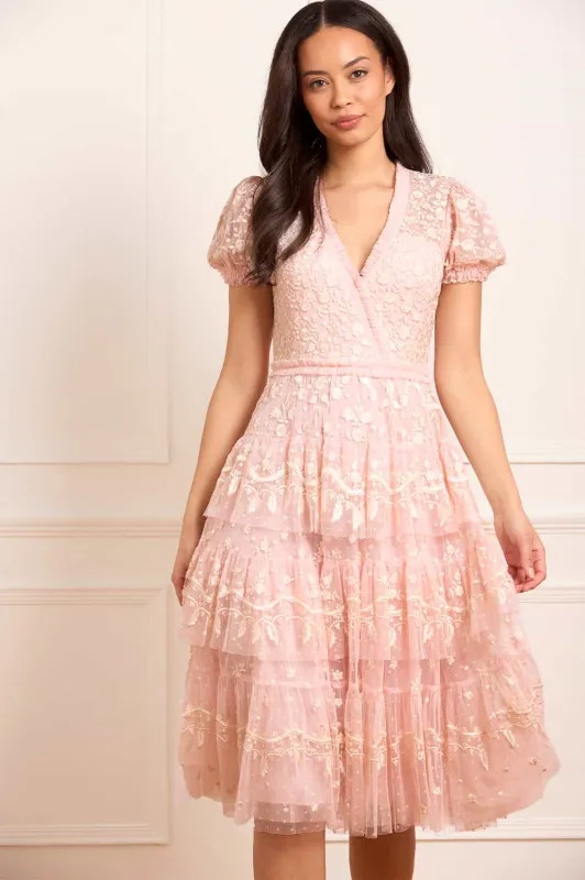Layered Lace Midaxi Dress sold by Needle & Thread